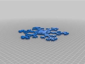 my customized snowflake 2 interactive art 3d print model - Mito3D