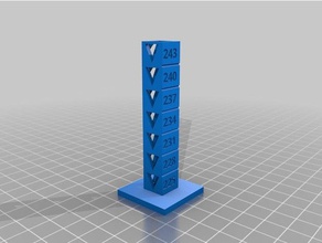 my customized temp calibration towerabs2 3d printing tests 3d print model - Mito3D