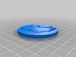 cara duna moneda dracma para paralar rozetler 3d print model - Mito3D