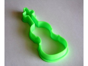 violin cookie cutter kitchen dining 3d print model - Mito3D