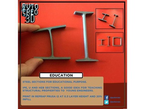 steel sections engineering education putocreo 3d print model - Mito3D