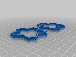 zwei sakura-Blume cookie cutter 3d drucken 3d print model - Mito3D