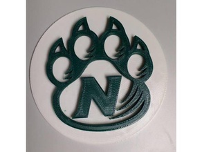 nwmsu paw circle northwest missouri state univ 3d printing 3d print model - Mito3D
