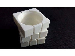 rubixs cube pencil holder office little cubesbig rubiks 3d print model - Mito3D