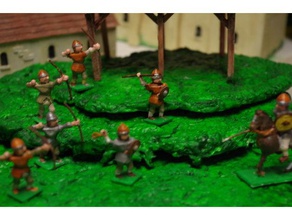 genérico swordnboard 28mm arqueros hostigadores personas escala histórico saxon viking wargaming 3d print model - Mito3D