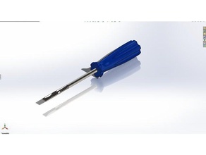 flat head screwdriver hand tools real world solidworks 3d print model - Mito3D