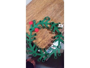 lego leaf wreath no supports widened optional hanger decor christmas decoration holiday sewing 3d print model - Mito3D