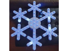 copo de nieve píxeles led decoración navidad la luz ws2801 ws2811 xmas 3d print model - Mito3D