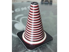 triple color cone 1mm pitch 3d printing tests 3 colour colours multicolor trafic 3d print model - Mito3D