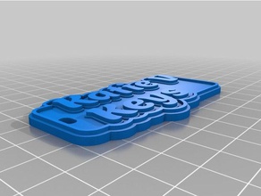 katie vtag keychain keychains customized 3d print model - Mito3D
