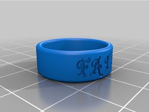 il mio personalizzato anello tondo bordo anelli 3d print model - Mito3D
