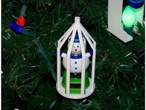 frosty behind bars decor christmas ornament snowman 3d print model - Mito3D