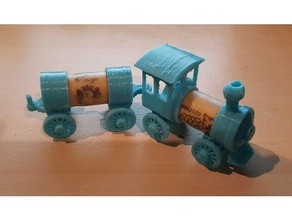 cork train toys games puppy remixchallenge wagon 3d print model - Mito3D