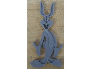 bugs bunny 3d-2d art a ação figura de animais cenoura hop pular maluco loony toons coelho space jam estática estátua selvagem 3d print model - Mito3D