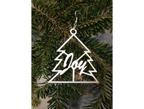 joy tree holiday earrings christmas ornament hair pin 3d print model - Mito3D