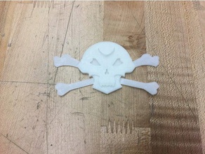skull cross bones 2d Kunst menschlicher Schädel gekreuzten Knochen solidworks 3d print model - Mito3D