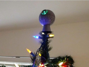 lighted death star christmas tree topper decor holiday decoration 3d print model - Mito3D