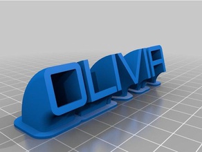 olivia süpürme isim plakası ofis özelleştirilmiş 3d print model - Mito3D