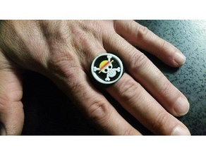 one piece luffy anillo de la bandera los anillos el anime monkeydluffy mono pirata 3d print model - Mito3D