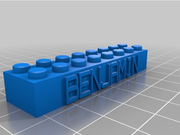 benjamin lego bloco necklacekeychain construção brinquedos personalizado 3D print model - Mito3D