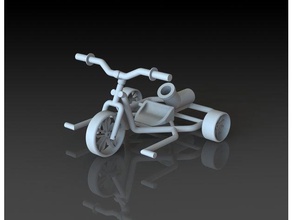 three-wheeled joe 3d printing awesome car fast tricycle trike 3d print model - Mito3D