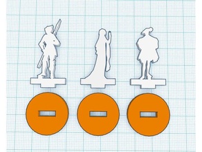 silhouette minis set 6 knight maiden merchant toys games 3d print model - Mito3D
