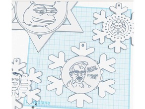carl cuck copo de nieve signos logotipos adorno navidad maga 3d print model - Mito3D