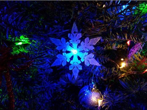 albero di natale stella, fiocco neve ornamento arredamento stella chiaro topper 3d print model - Mito3D