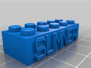 sumner lego block necklacekeychain construction toys customized 3d print model - Mito3D