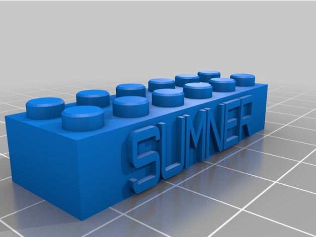 sumner lego block necklacekeychain 2 construction toys customized 3D print model - Mito3D
