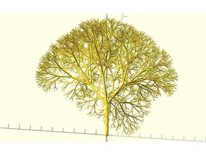 personalizável árvore curva matemática a arte 3d fractal openscad tartaruga de gráficos 3d print model - Mito3D
