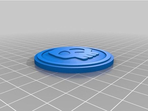 harlock kafatası rozeti kubbeli 3d baskı 3d print model - Mito3D
