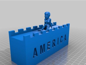 trump poster duvar 3d baskı Amerika Meksika 3d print model - Mito3D