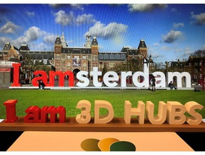 am 3d hubs signs logos 3dhubs amsterdam colorfabb letters 3d print model - Mito3D