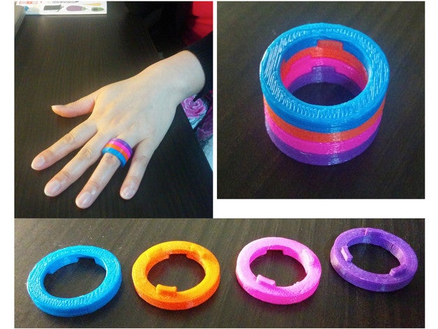 puzzle ring rings 3D print model - Mito3D