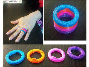 puzzle ring anneaux 3d print model - Mito3D