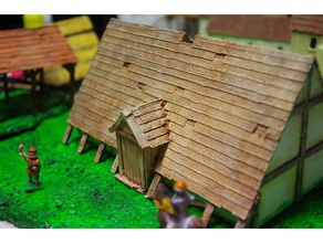 maison longue des bâtiments les structures 28mm échelle age ténèbres historique saxon viking wargaming 3d print model - Mito3D