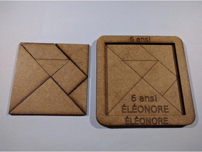 legno compensato di tangram i puzzle l'istruzione gioco il laser lasercut 3d print model - Mito3D