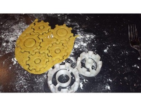 steampunk gear cookie cutter i2 kitchen dining backen backing gears weihnachten xmas zahnrad zahnrder 3d print model - Mito3D