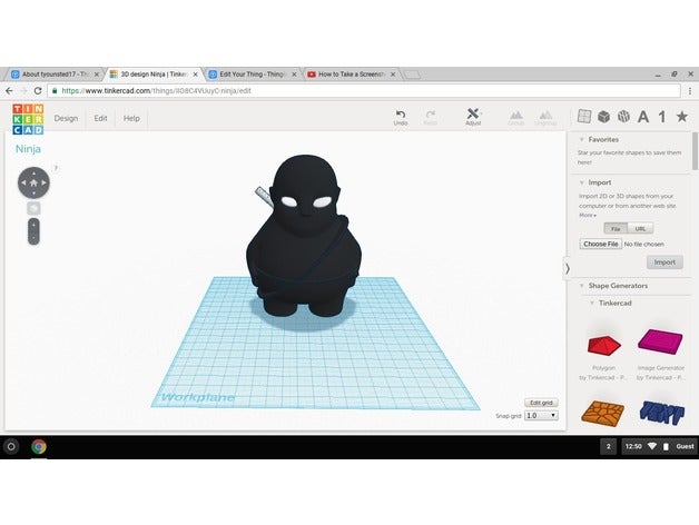 ninja 3d impressão 3D print model - Mito3D