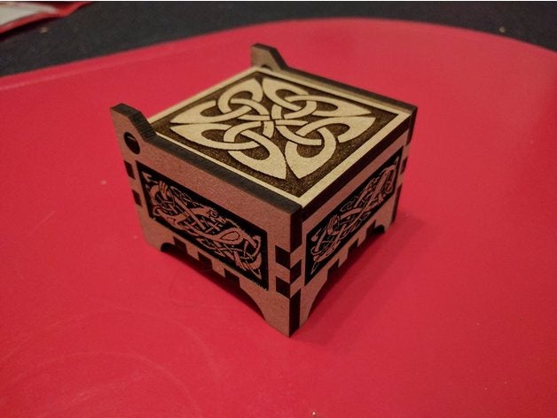 ring box jewelry celtic lasercut mdf nordic small wedding wood 3D print model - Mito3D