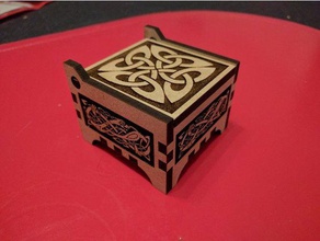 anillo de la caja joyería el celtic lasercut mdf nórdicos pequeña boda madera 3d print model - Mito3D