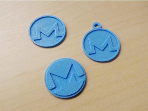 monero pièce de monnaie porte-clés les pièces badges bitcoin cryptocurrency ethereum xmr 3d print model - Mito3D
