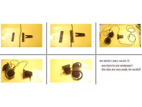 cuffie clip per abiti di stoccaggio del cavo supportless audio la gestione dei cavi auricolare 3d print model - Mito3D