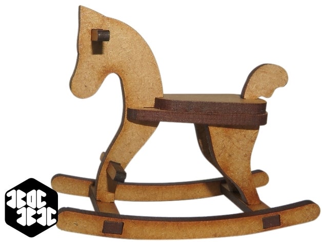 rocking horse toys games laser lasercut toy model 3D print model - Mito3D