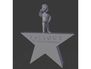 fallout hamilton crossover statua arredamento il logo stella vault boy 3d print model - Mito3D