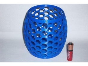 honeycomb vase 3d printing art bridge overhang pencil holder 3d print model - Mito3D
