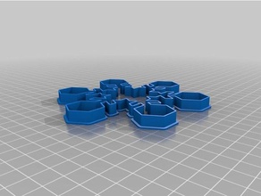 snowflake cutter ab 2 kitchen dining customized 3d print model - Mito3D