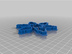 snowflake cutter ab 9 kitchen dining customized 3d print model - Mito3D
