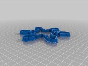 snowflake cutter ab 10 kitchen dining customized 3d print model - Mito3D